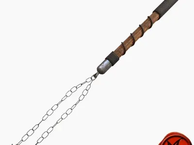 Flail A sword with spikes Low-poly 3D model