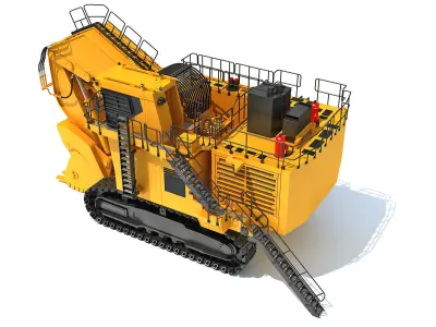 Tracked Mining Excavator 3D model purchase