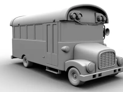 Cartoon School bus Low-poly 3D model buy