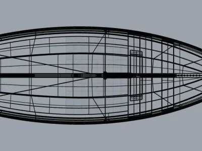Sailboat model floating in ocean Free 3D model