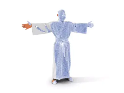 White Karate Gi model pack Low-poly 3D model