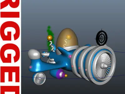 Spaceship Cartoon Low-poly 3D model