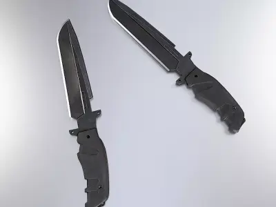 Army combat knife pbr realistic 3d model Low-poly 3D model