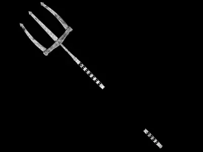 Fantasy Old Trident Low-poly 3D model