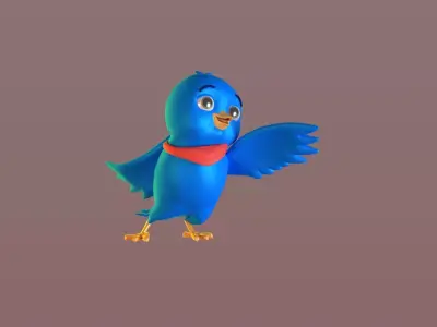 Cartoon Bandana Bird 3D model