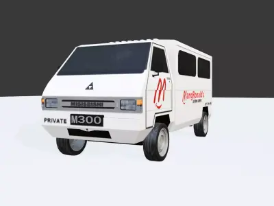 Philippine UV Express Van Low Poly 3D Model Low-poly 3D model