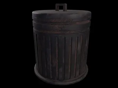 Trash Can - Game Ready - PBR 3D Model Low-poly 3D model purchase
