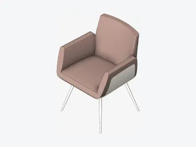 Furniture - Chair - Contemporary - Metal Tube Frame Low-poly 3D model