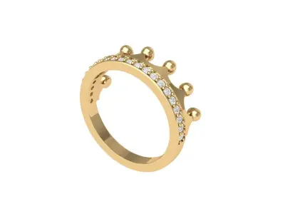 Crown Ring  3D print model buy