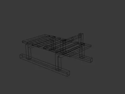  Simple Wood Sledge  Free low-poly 3D model
