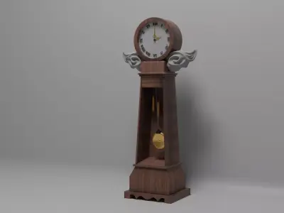 Dark tall clock furniture 3D model