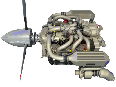 Aircraft Engine Of Continental IO-550  3D model