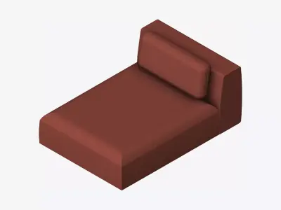 Seat - Sofa - Simplicity - Chaise - No Arm Low-poly 3D model