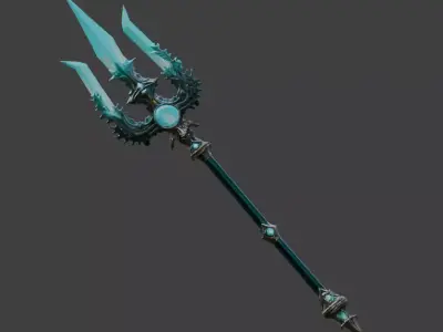 Legendary Trident of Atlantis 3D Model V04 Low-poly 3D model