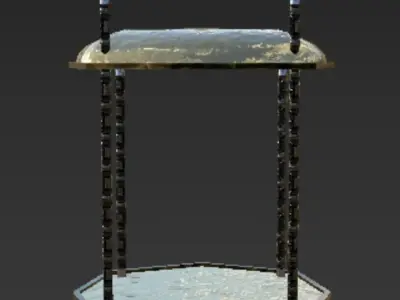 Bar Stool with Gold layered seats and frame Free low-poly 3D model