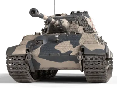 Tiger II German Tank Low-poly 3D model