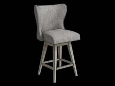 Curve Back Swivel Counter Stool 3D model