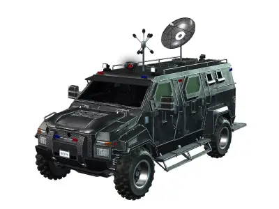 Armored Truck Low-poly 3D model get