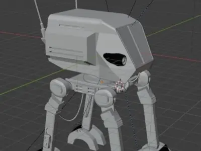 Scout Titan Mech  Low-poly 3D model