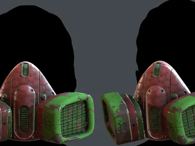 Gas mask helmet 3d model scifi  Low-poly 3D model purchase
