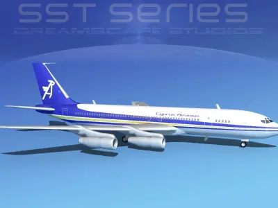 Boeing 707-320 SS Cyprus Airways 3D model