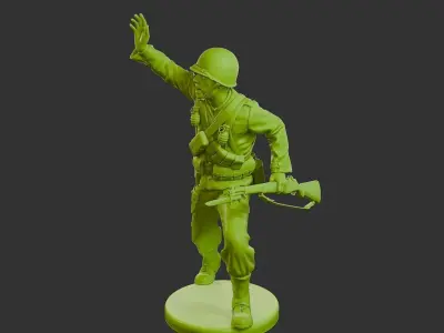 US American private soldier USAS16 001 3D print model