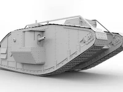 World War I tank 3D model