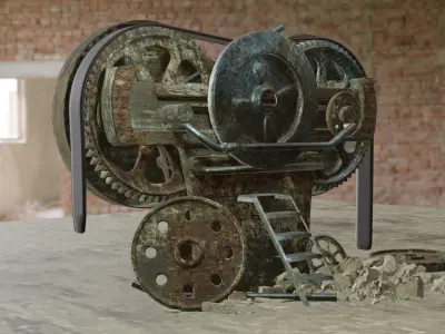 OLD MACHINERY Low-poly 3D model