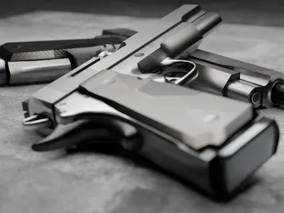 Best Realistic Pistol Gun 3D model