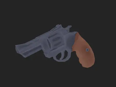 Painterly Short Revolver Low-poly 3D model