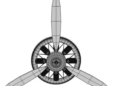 Propeller plane 2 Low-poly 3D model