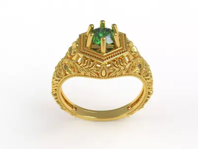 Retro Filigree Style Antique Ring 3D print model