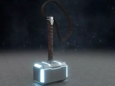 Low poly Thor Hammer Low-poly 3D model