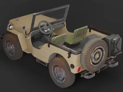 Jeep Wrangler Low-poly 3D model