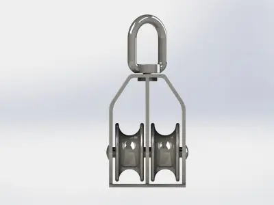 Pulley double block for rope size 32 3D model