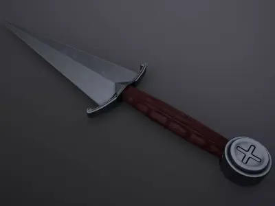 Anelace Dagger Low-poly 3D model