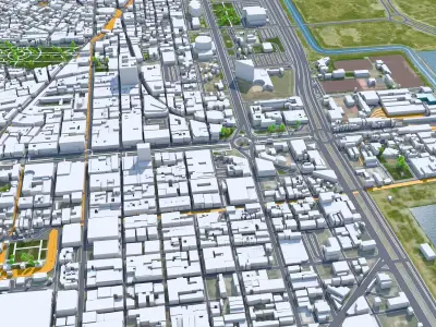 Tunis Tunisia 30km AI Low-poly 3D model