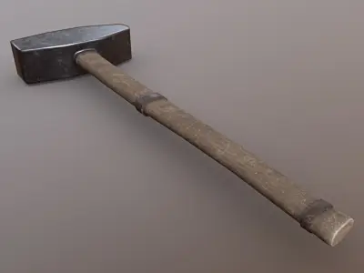 Hammer - Iron Low-poly 3D model