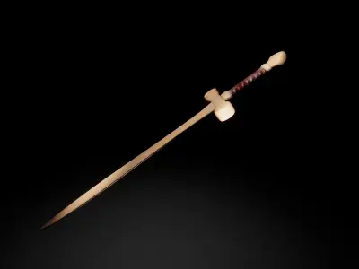 Wooden Sword Low-poly 3D model buy