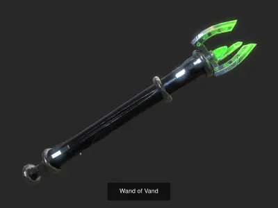Low poly Fantasy Stylish Wand Bundle 3D Model Pack