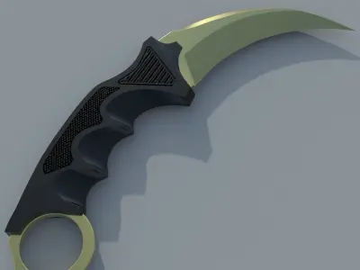 Karambit knife 3D model 5