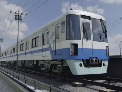  japan train fukuoka subway 1000 Low-poly 3D model