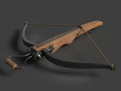 medieval arbalest Low-poly 3D model