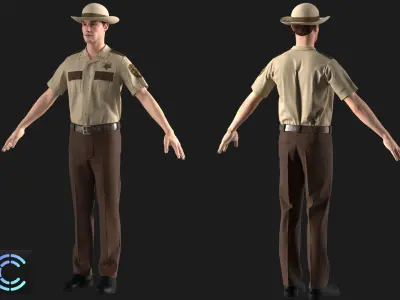 Sheriff  Marvelous Designer  Clo 3D project obj 3D model