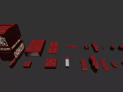 Scifi KitBash with Textures Free low-poly 3D model
