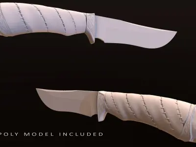 Hunting Knife BEAR Low-poly 3D model