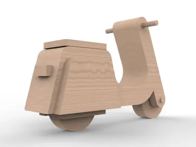 wooden scooter Free 3D model
