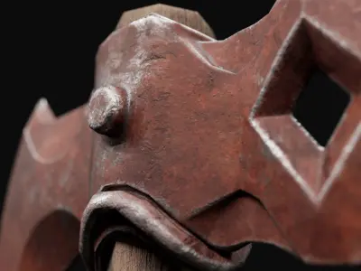 Medieval Axe Low-poly 3D model Low-poly 3D model