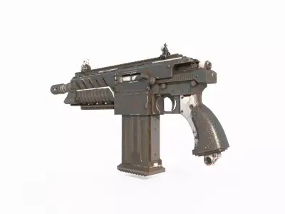Future wasteland style submachine gun 3D model
