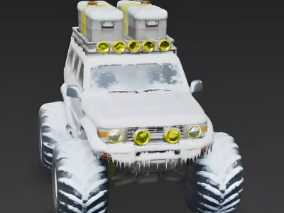 Heavy-Duty Arctic Expedition SUV 3D Model Low-poly 3D model